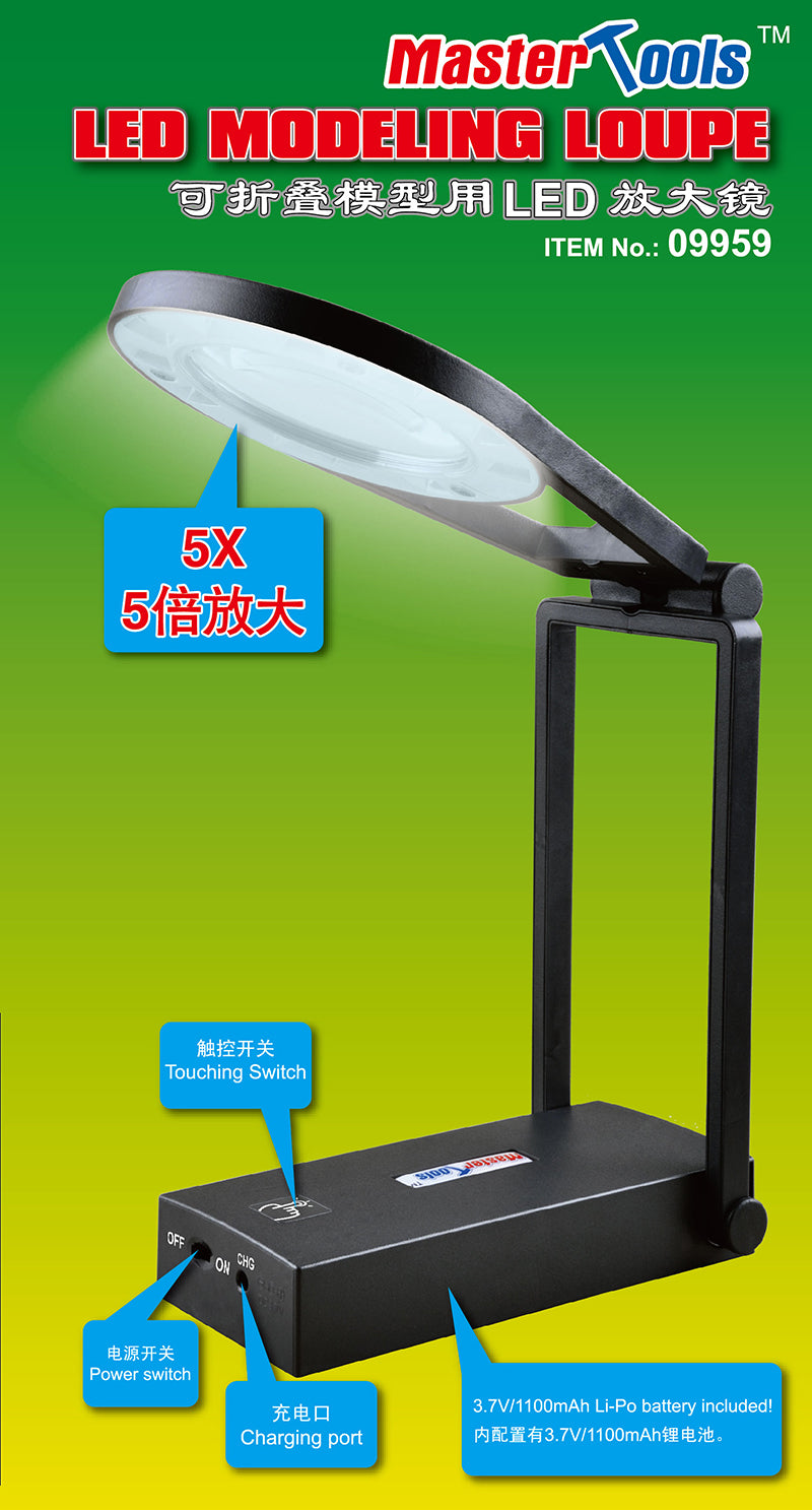 MASTER TOOLS - Faretto Led per Modellismo con Lente di Ingrandimento