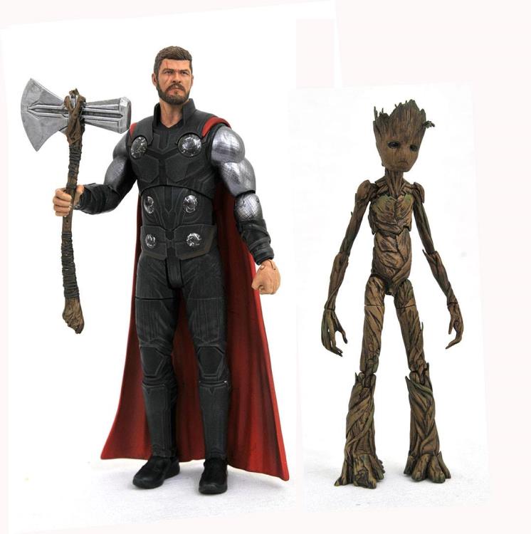 DIAMOND SELECT TOYS - Marvel - Avengers Infinity War - Marvel - Thor & Groot Action Figure