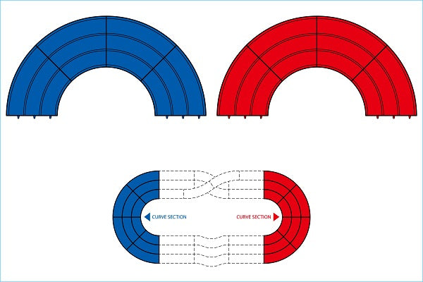 TAMIYA - Set Curve 3 Corsie Blu/Rosse (4+4)
