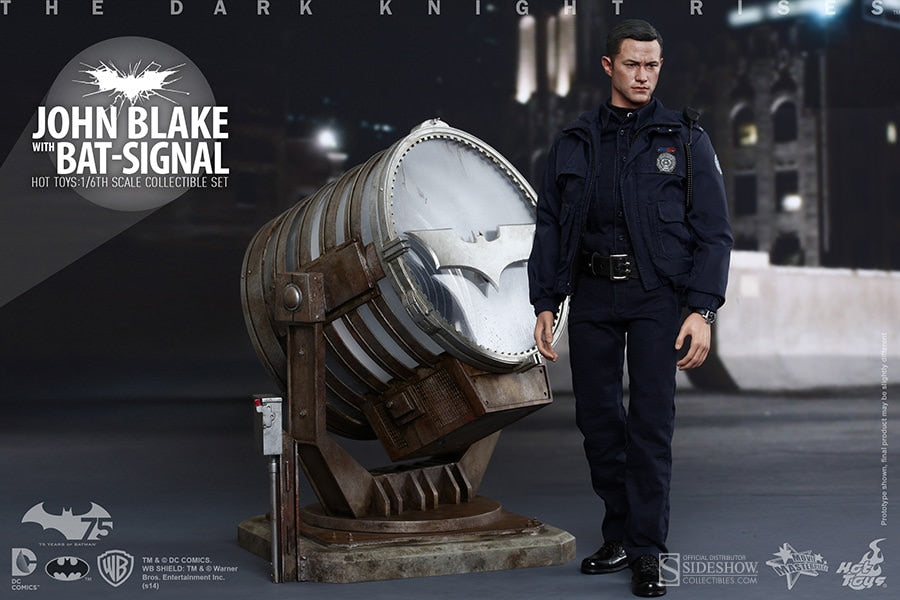HOT TOYS - Dc Comics - Batman The Dark Knight Rises - Jhon Blake with Bat-signal 1:6 Action Doll
