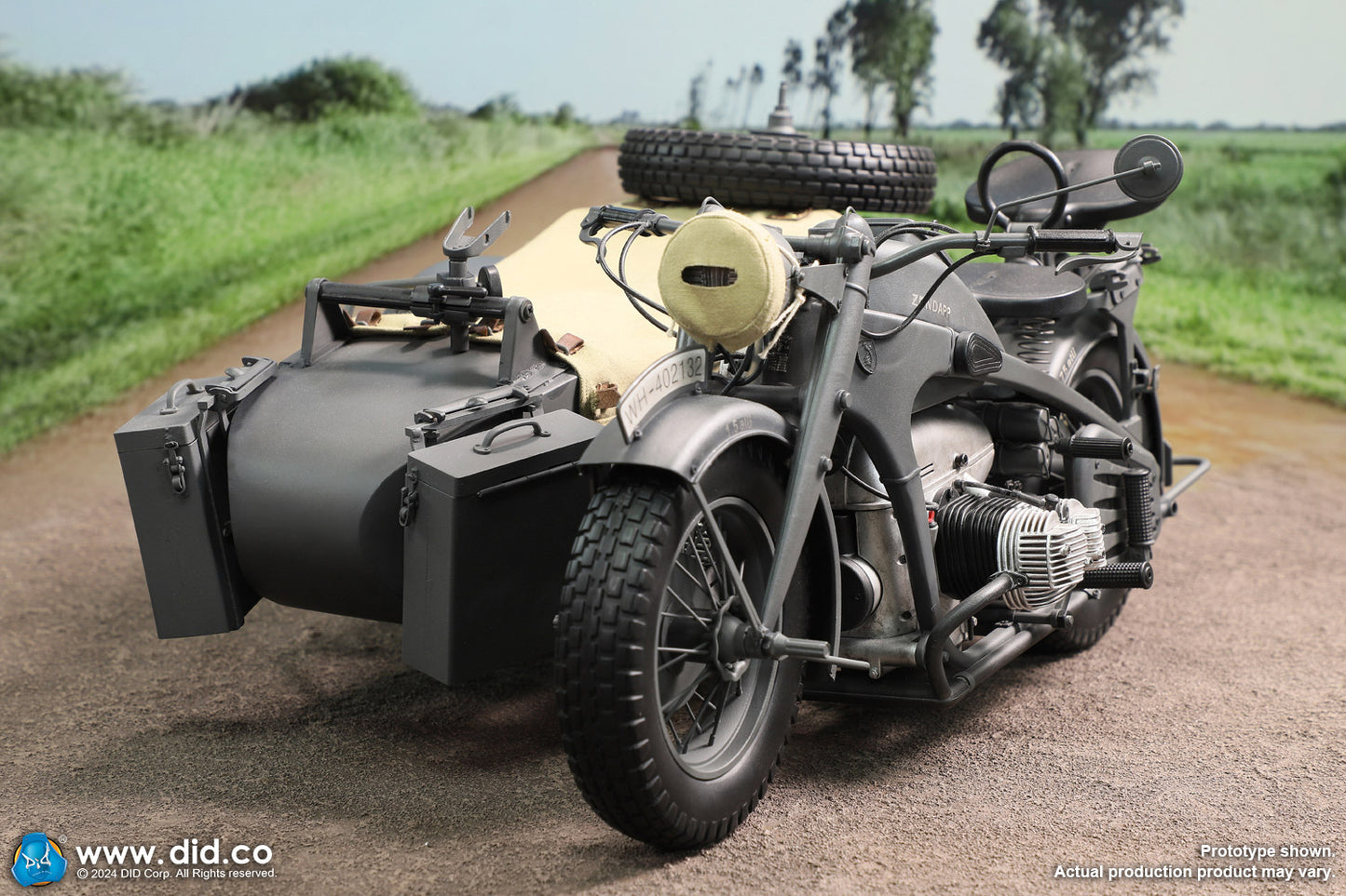 DID/3R - 1/6 WWII German Zündapp KS 750 Motorcycle with Sidecar Grey Version