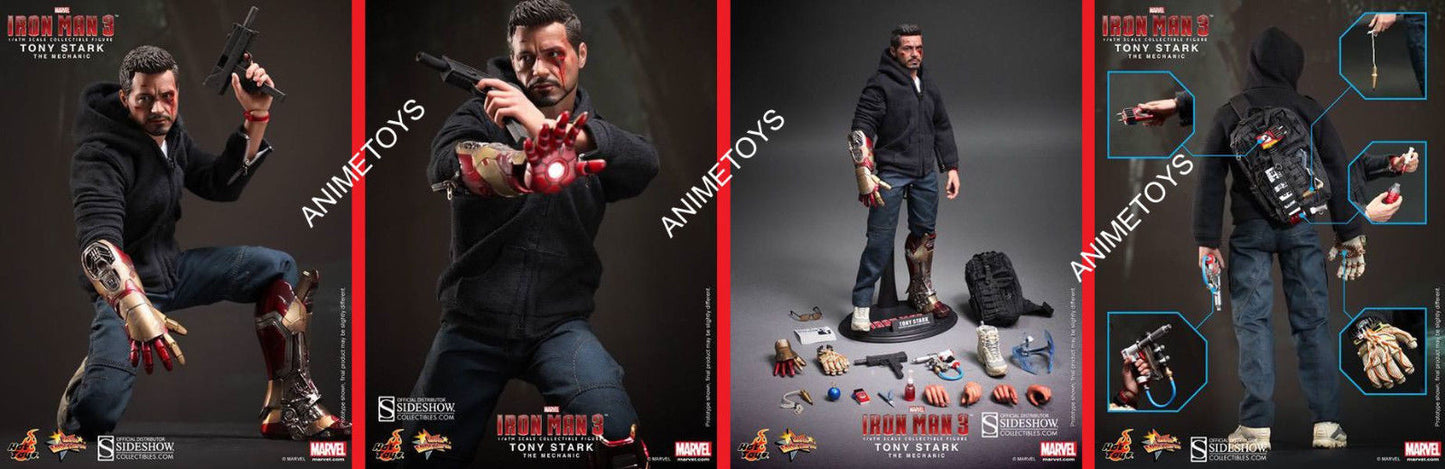 HOT TOYS - Marvel - Iron Man 3 - Tony Stark (The Mechanic) - Movie Masterpiece 1:6 Action Doll
