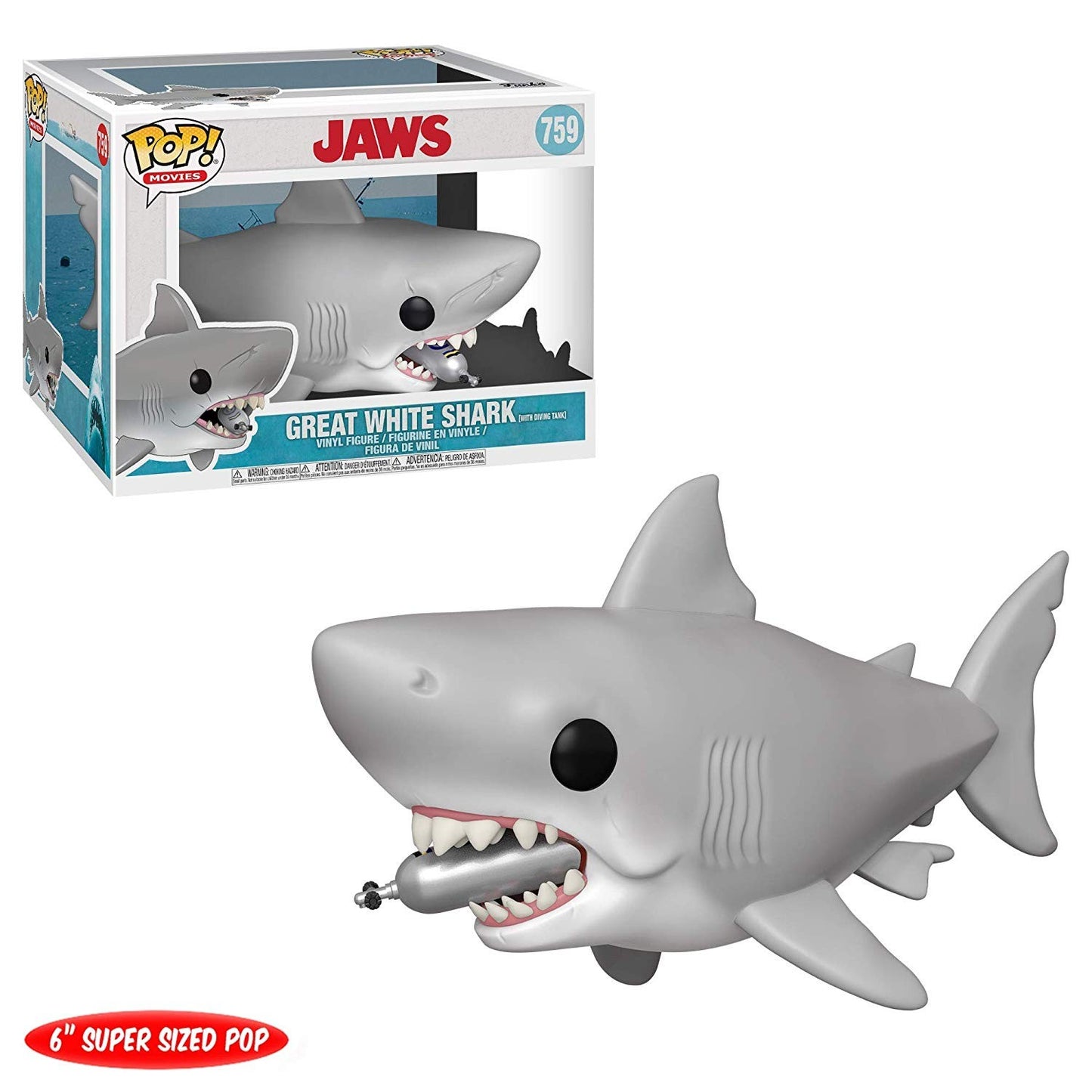 FUNKO - POP! Jaws - Movies Vinyl Figure Jaws with Diving Tank 15 cm #758