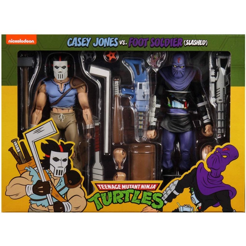 NECA - TMNT Teenager Mutant Ninja Turtles Action Figure 2 Pack Casey Jones & Foot Soldier