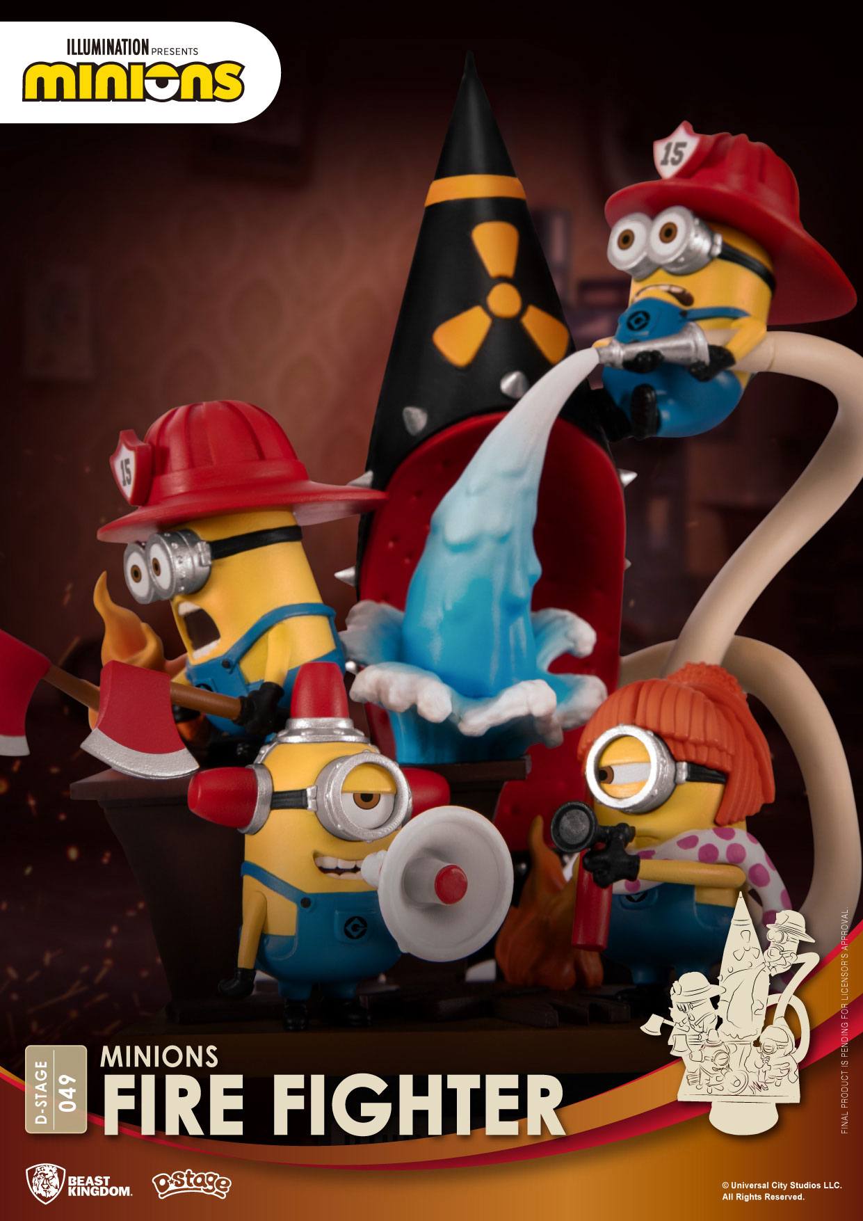 BEAST KINGDOM - Minions D-Stage Pvc Diorama Fire Fighter 15 cm