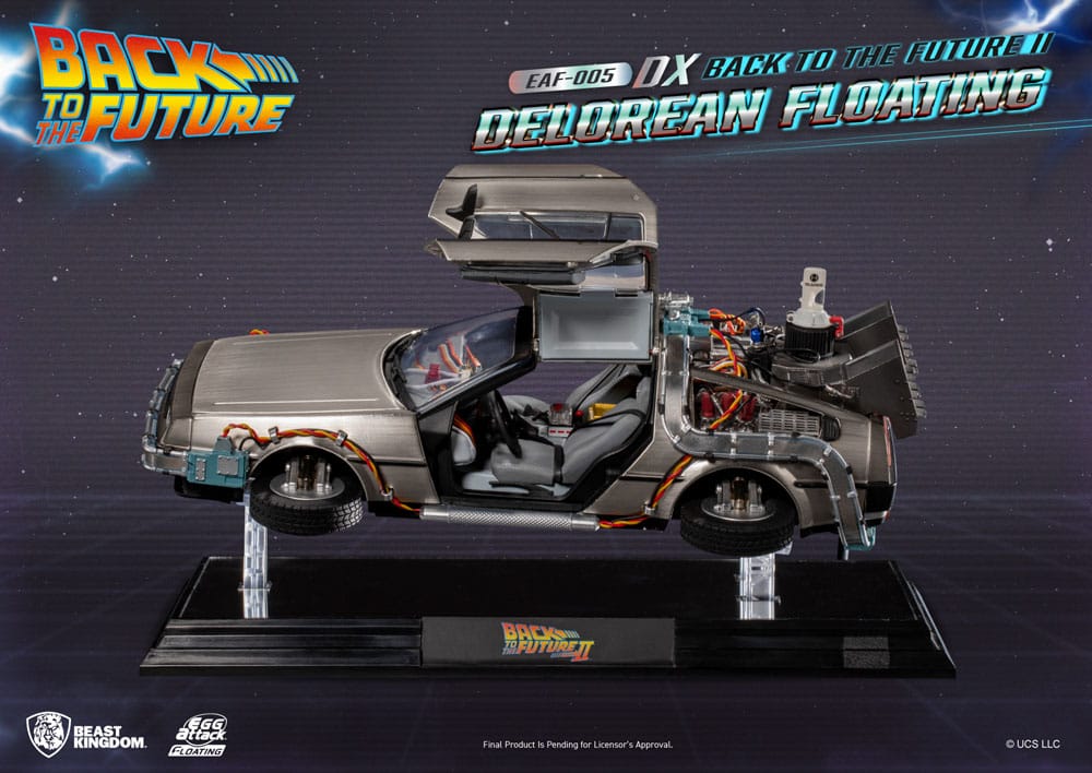 BEAST KINGDOM - Back to The Future Egg Attack Floating Statue Back to The Future II DeLorean DeLuxe Ver