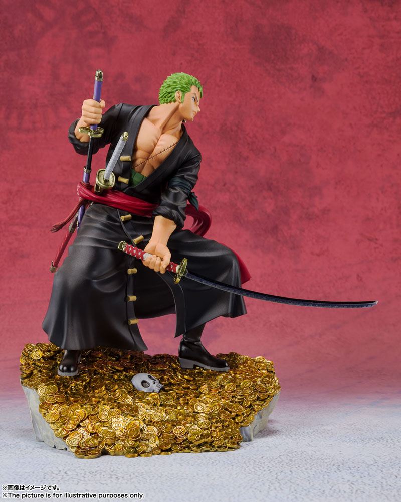 BANDAI - One Piece Figuarts Zero Pvc Statue Roronoa Zoro by EiIchiro Oda WT100 Daikaizoku Hyakkei