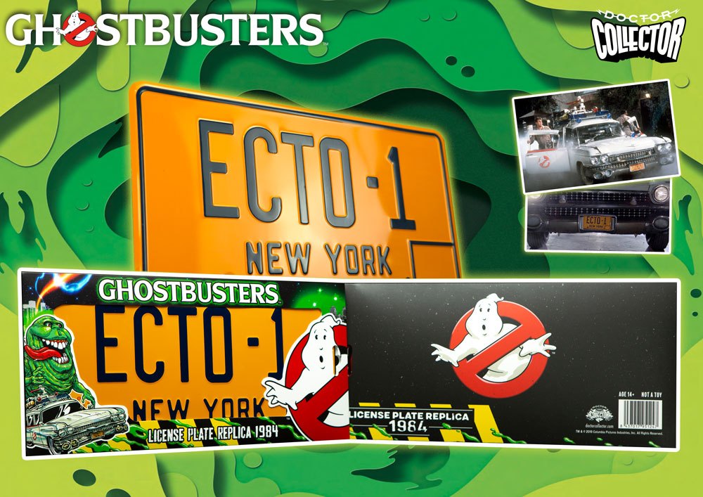 DOCTOR COLLECTOR - Ghostbusters Replica 1:1 Ecto-1 License Plate