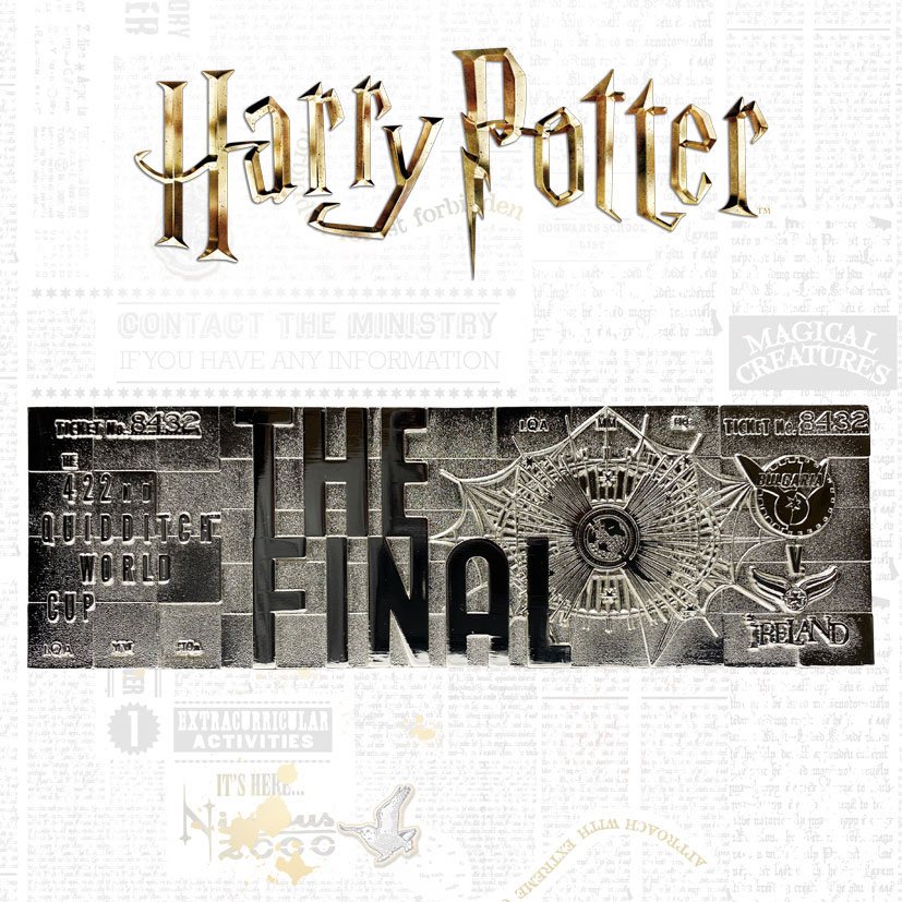 FANATTIK - Harry Potter Replica Quidditch World Cup Ticket Limited Edition (Silver Plated)