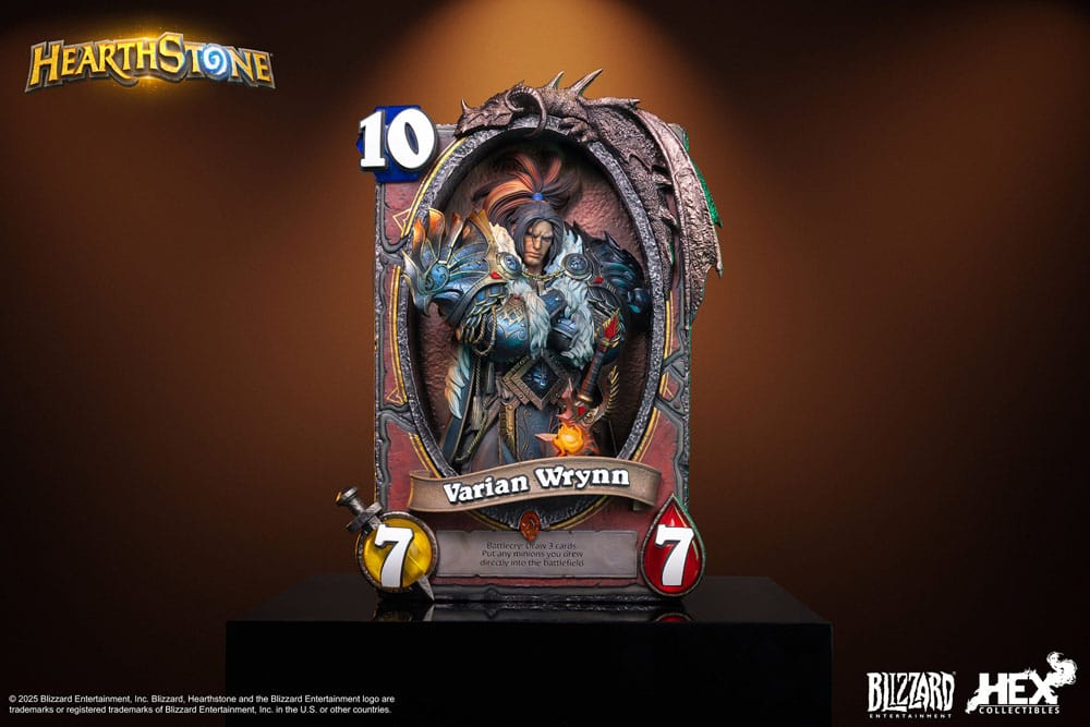 HEX COLLECTIBLES - World of Warcraft Hearthstone 3D Art Frame Statue Varian Wrynn