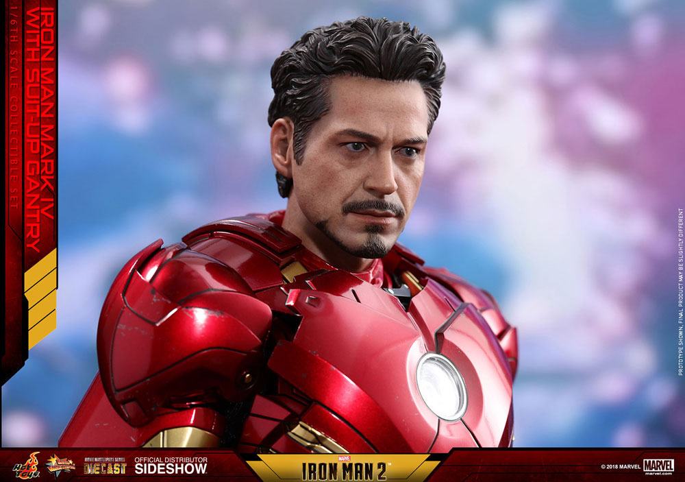 HOT TOYS - Iron Man 2 Diecast Movie Masterpiece Action Figure 1/6 Iron Man Mark IV & Suit-up Gantry MMS462D22