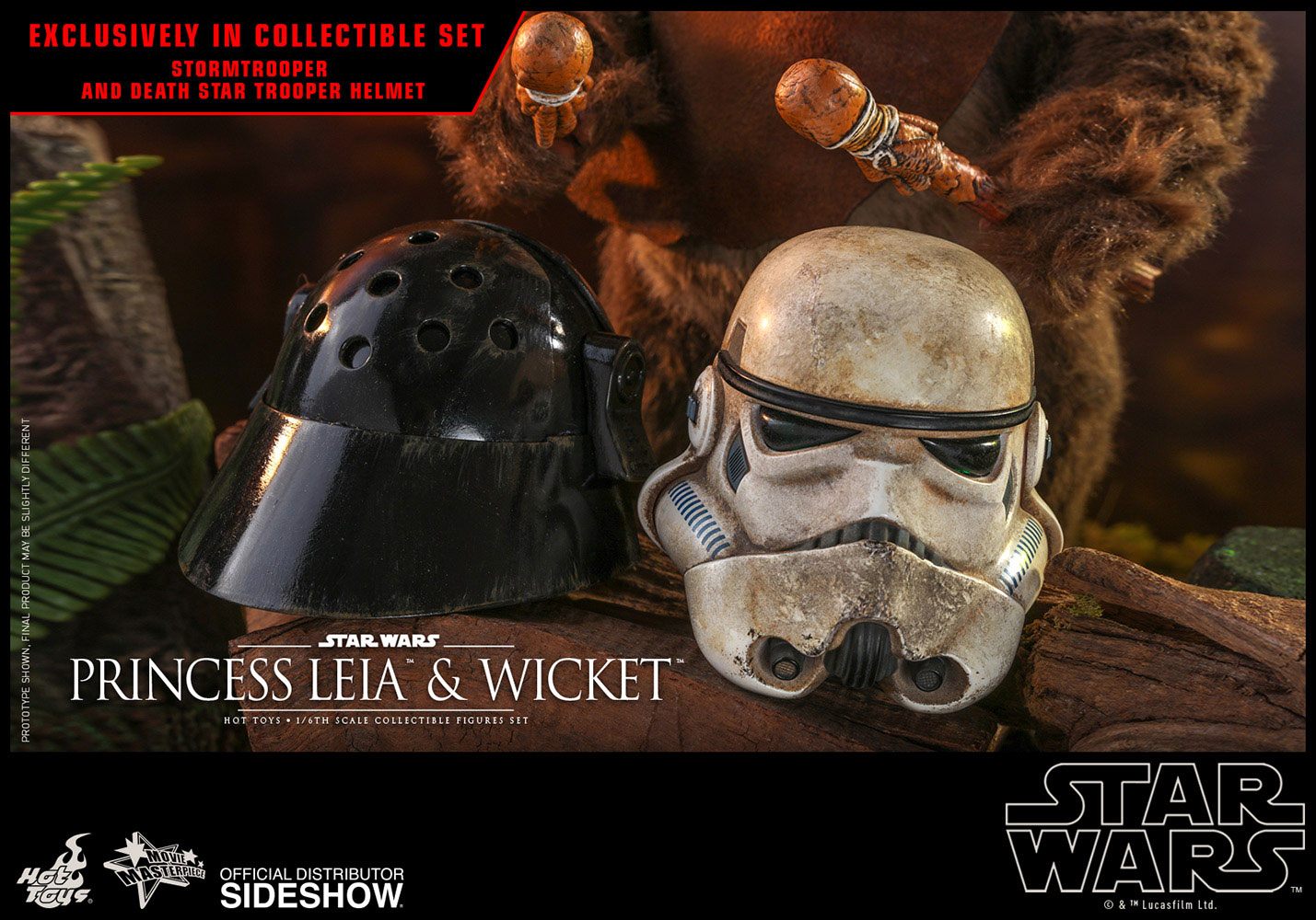 HOT TOYS - Star Wars Episode VI Movie Masterpiece 1:6 Action Doll 2 Pack 1:6 Princess Leia & Wicket MMS551