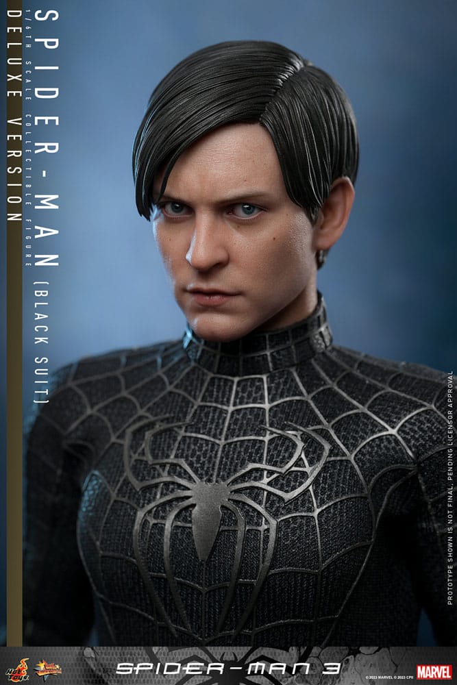 HOT TOYS - Marvel - Spider-Man 3 - Spider-Man (Black Suit) (DeLuxe Ver) Movie Masterpiece 1:6 Action Doll MMS728