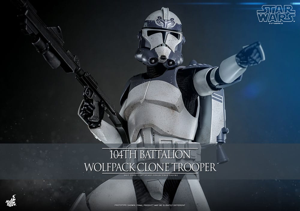 HOT TOYS - Star Wars The Clone Wars Action Figure 1/6 104th Battalion Wolfpack Clone Trooper TMS142