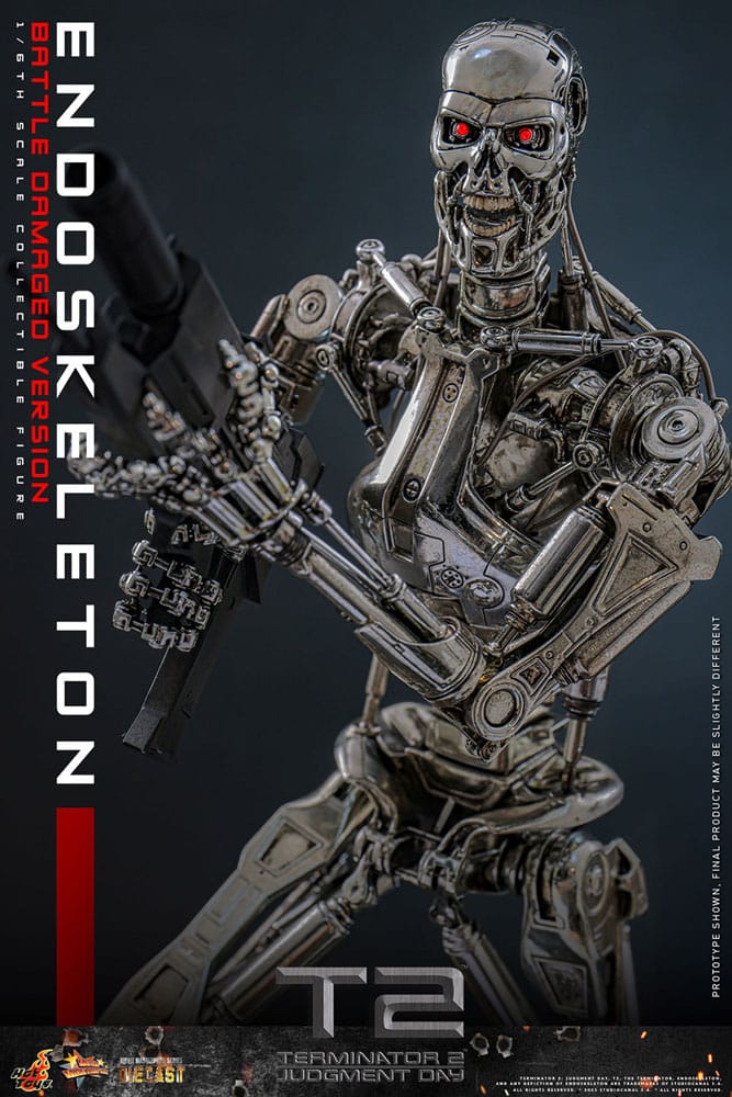 HOT TOYS - Terminator 2: Judgment Day Movie Masterpiece Die-cast Action Figure 1/6 Endoskeleton (Battle Damaged Version)