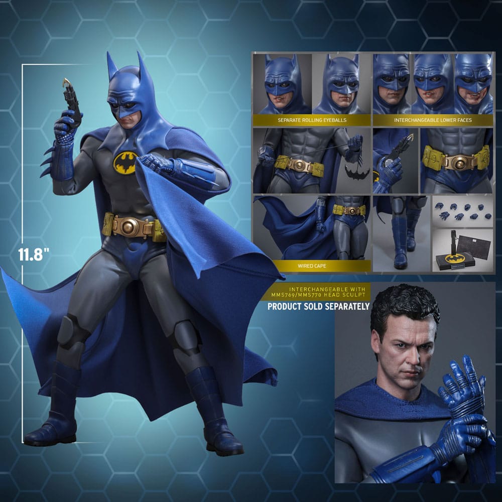 HOT TOYS - The Flash Movie Masterpiece Action Figure 1/6 Batman (Blue & Grey Suit) Limited Edition Hot Toys Exclusive MMS834