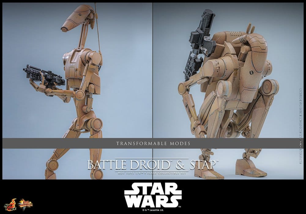 HOT TOYS - Star Wars: The Phantom Menace Movie Masterpiece Action Figure Set 1/6 Battle Droid & STAP