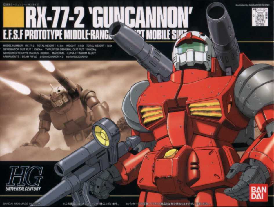 Bandai Gunpla Hguc Rx 77d Guncannon Mass Production Type 044 Animetoys