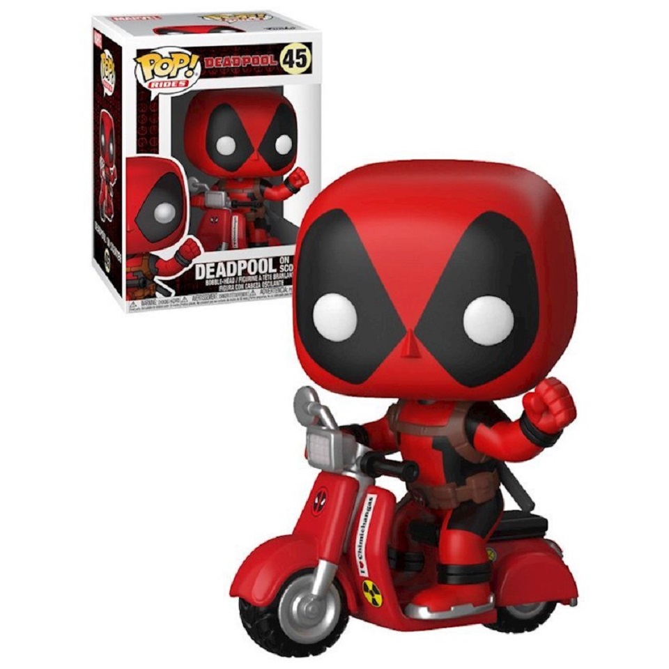 Marvel Funko POP! Rides Deadpool on Scooter Vinyl Figure #48 GREAT