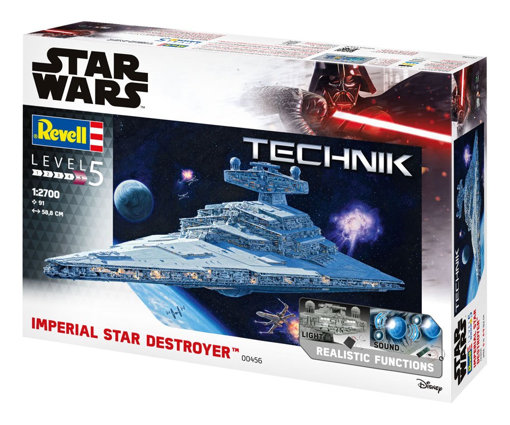 REVELL – Star Wars Model Kit with Sound & Light Up 1/2700 Imperial Star ...