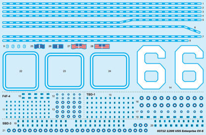 TRUMPETER MODEL KIT - USS Enterprise CV-6  1/200
