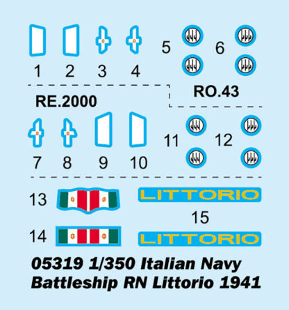 TRUMPETER MODEL KIT -  CORAZZATA ITALIANA RN LITTORIO 1941  1/350