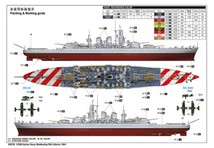 TRUMPETER MODEL KIT -  CORAZZATA ITALIANA RN LITTORIO 1941  1/350