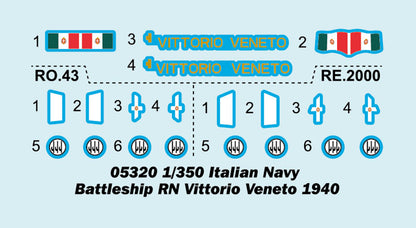 TRUMPETER MODEL KIT -  CORAZZATA ITALIANA RN VITTORIO VENETO 1940 1/350