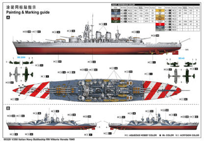 TRUMPETER MODEL KIT -  CORAZZATA ITALIANA RN VITTORIO VENETO 1940 1/350