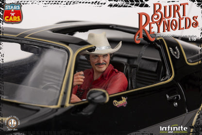 INFINITE STATUE - Burt Reynolds on Pontiac firebird trans am 1980 Stars 'n' cars 1:18 Resin Statue