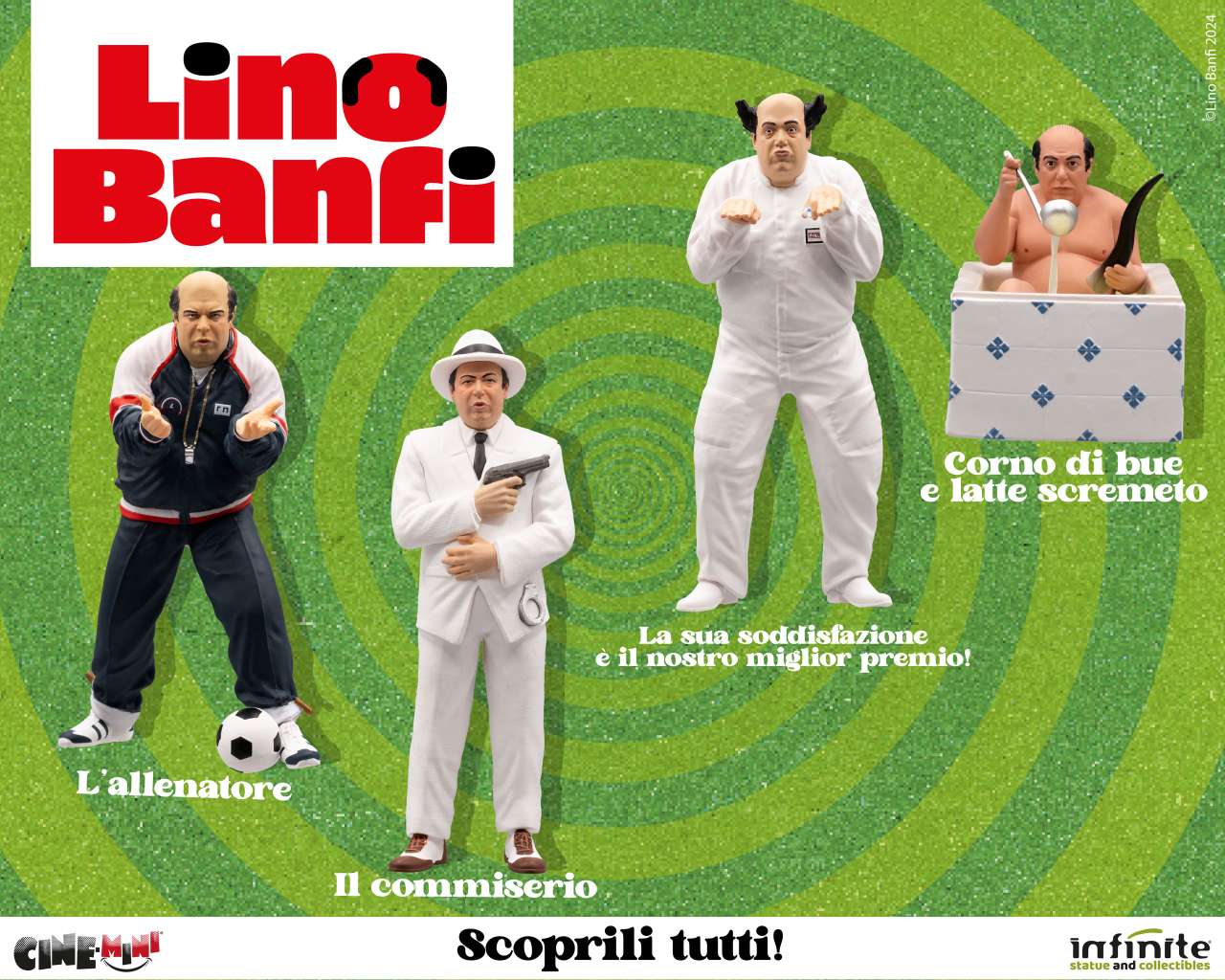 INFINITE STATUE - Lino Banfi La Sua Soddisfazione e' Il Nostro Miglior Premio Cinemini pvc