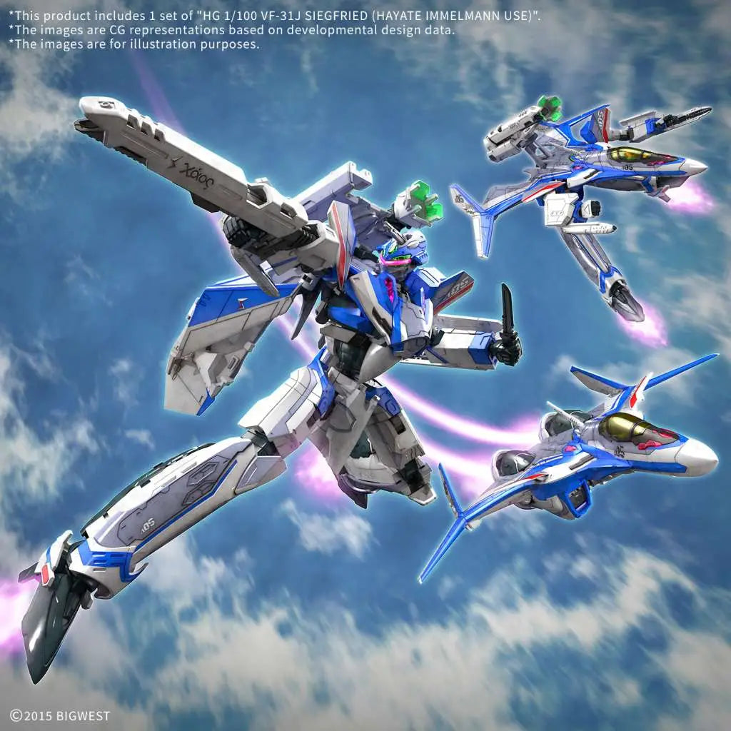BANDAI MODEL KIT - MACROSS - hg vf-31j siegfried hayate immelmann use 1/100