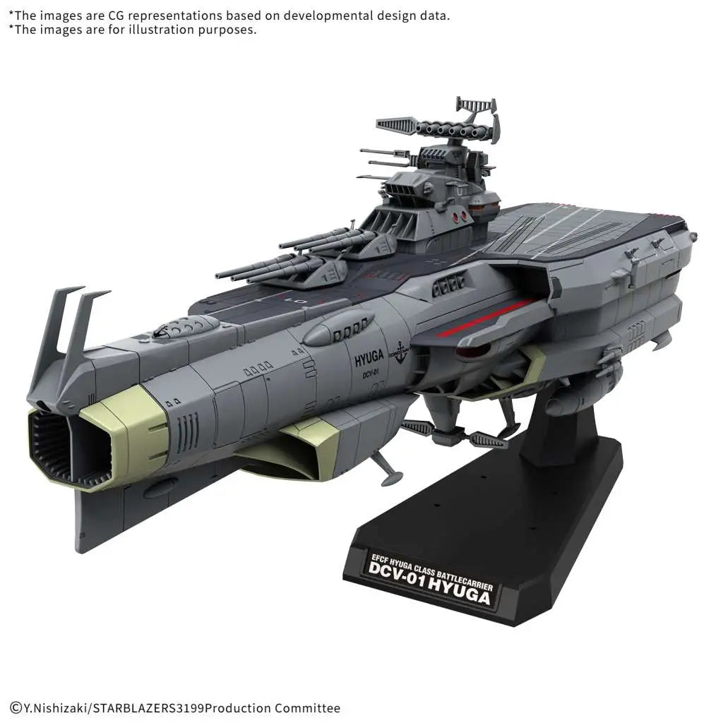 BANDAI - Yamato 3199 Efcf Hyuga Class Battlecarrier Dcv-01 Hyuga 1/1000
