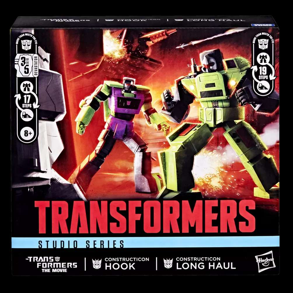 HASBRO - Transformers Studio Series Transformers The Movie Constructicons Long Haul And Hook Action Figures