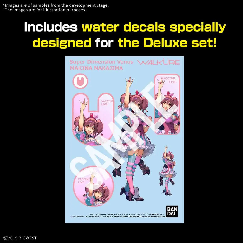 BANDAI - hg vf-31c siegfried mirage farina use dx set 1/100