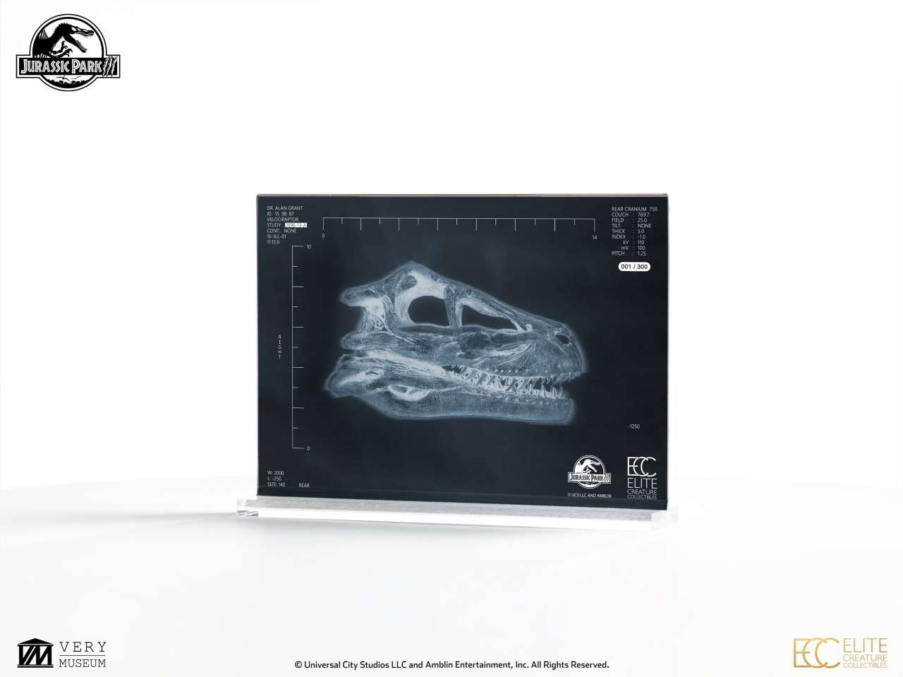 ECC - Jurassic park 3 velociraptor resonating chamber prop replica