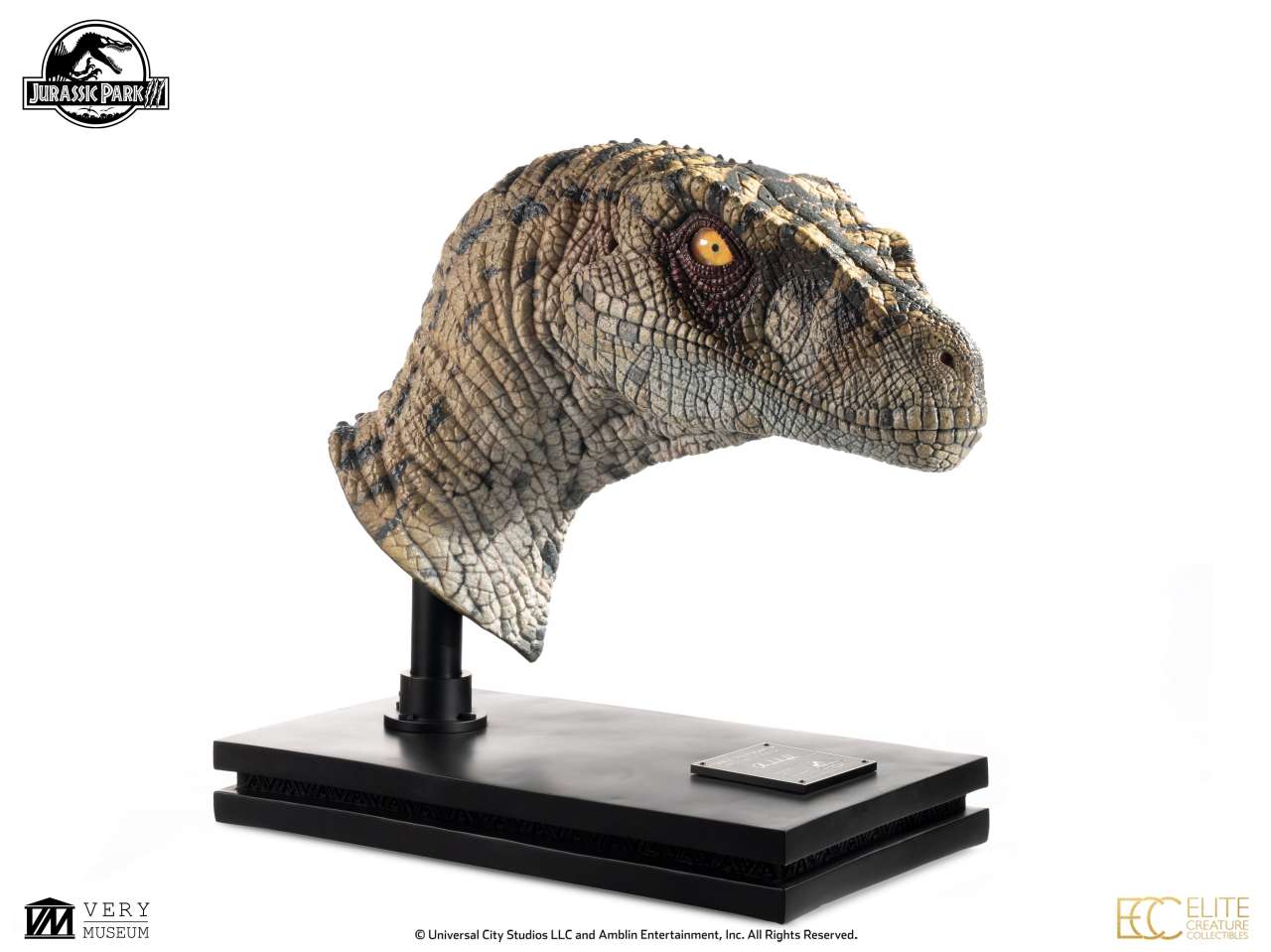 ECC - Jurassic park 3 female velociraptor white queen bust