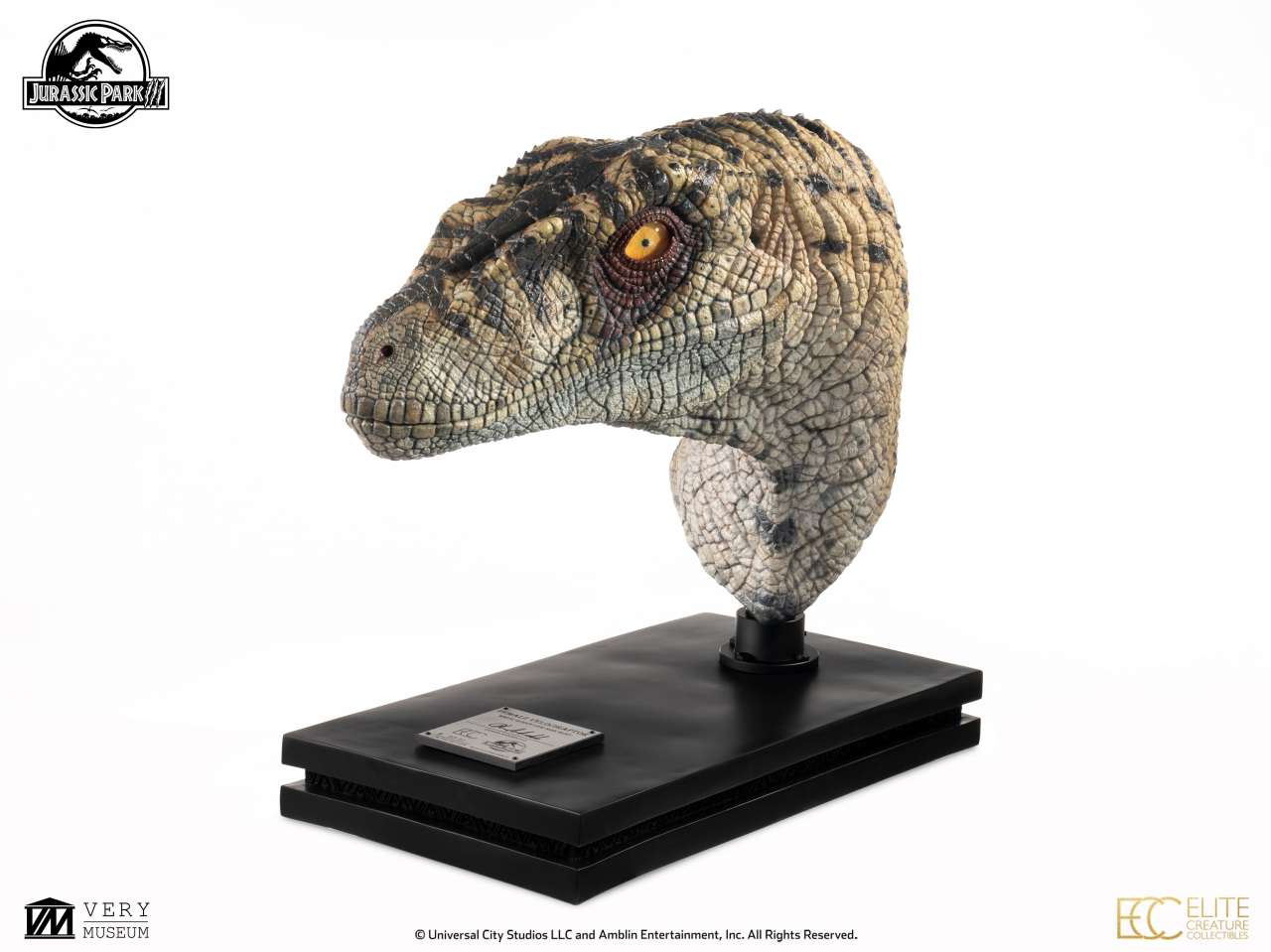 ECC - Jurassic park 3 female velociraptor white queen bust