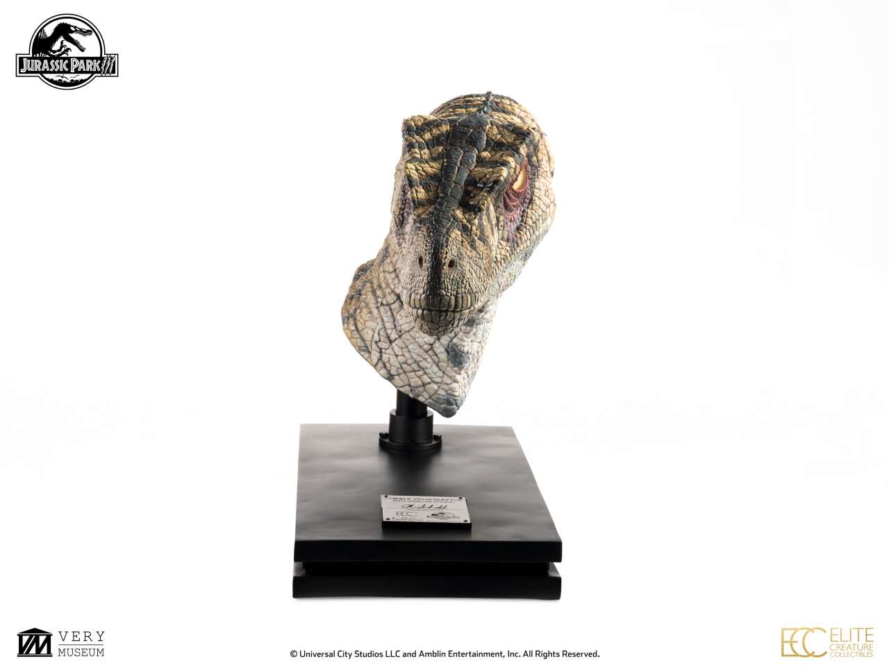 ECC - Jurassic park 3 female velociraptor white queen bust