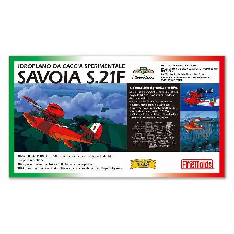 STUDIO GHIBLI - Porco Rosso Savoia S.21f Version 2 + Fig. Gina 1/48 Model Kit