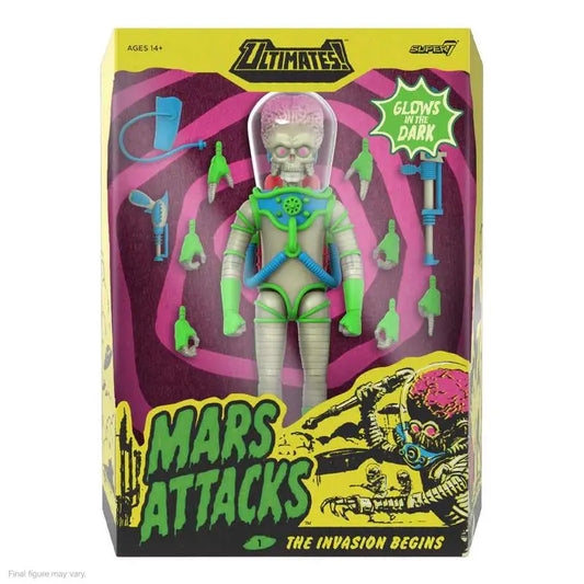 SUPER 7 - Mars Attacks Ultimates! Wave 02 Martian Invasion Begins Glow In The Dark