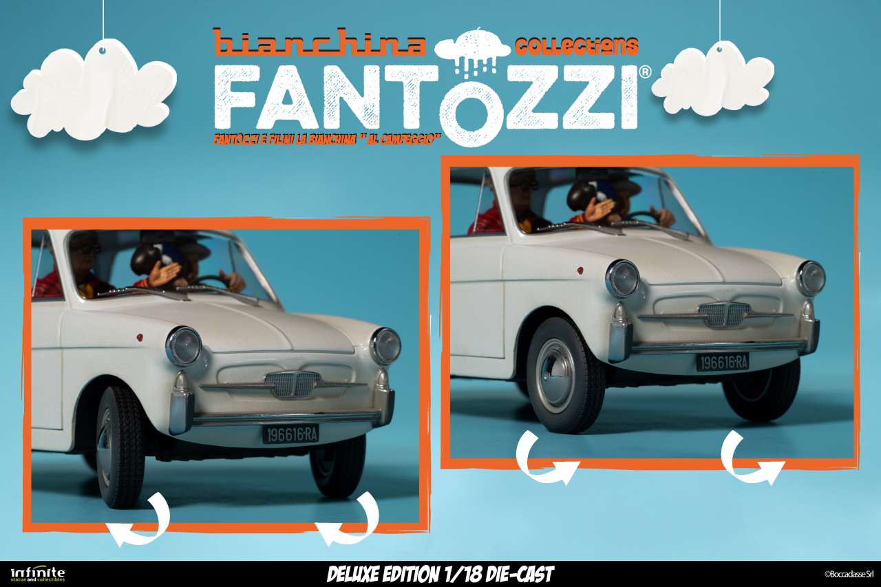 IMFiNITE STATUE - Fantozzi e Filini La Bianchina Al Campeggio 1/18 Die-Cast Deluxe Edition