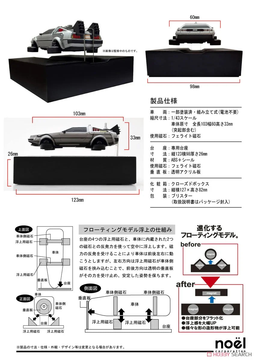 METRO K - Back To The Future 2 Time Machine Floating Plastic Model