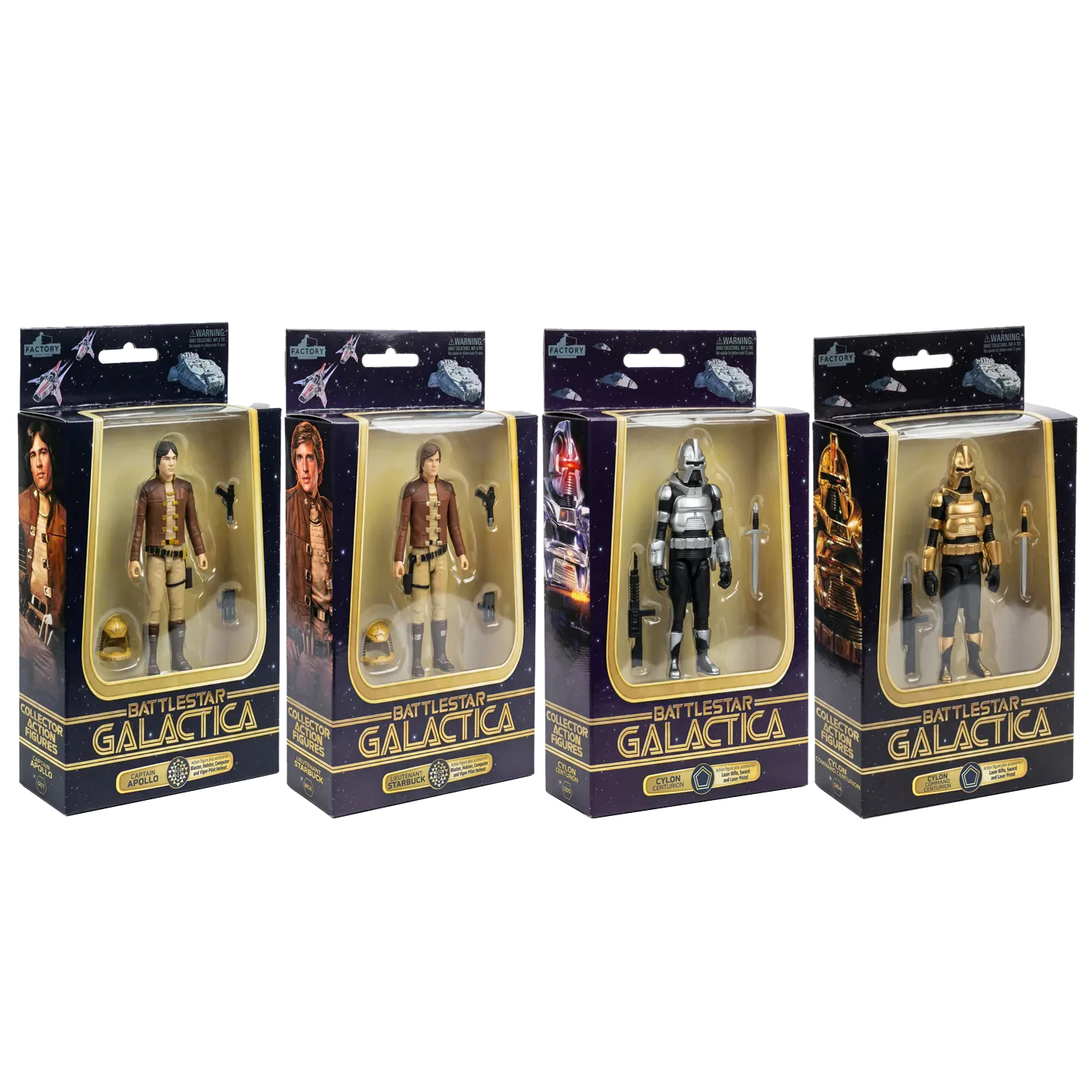 FACTORY ENTERTINMENT - Battlestar Galactica 3.75 Inch Wave 1 Action Figure Set (4)