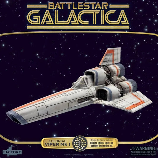 FACTORY ENTERTAINMENT - Battlestar Galactica Colonial Viper Mki Electronic Vehicle + Lieutenant Boomer Figure