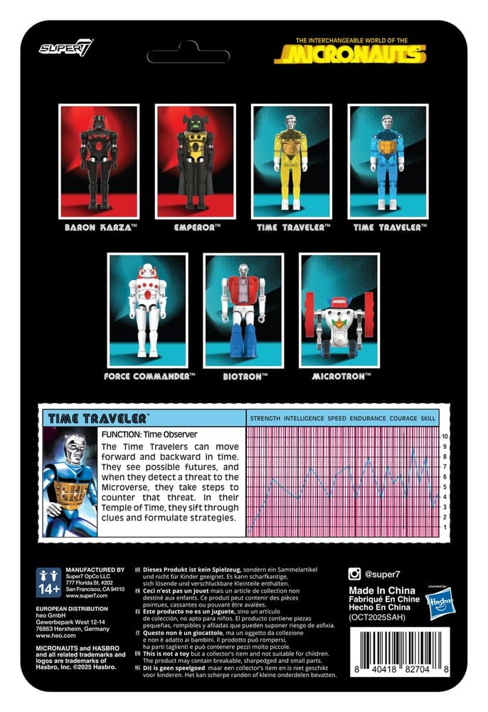 SUPER 7 - Micronauts Wave 03 Time Traveler Blue Translucent Reaction+ Figure