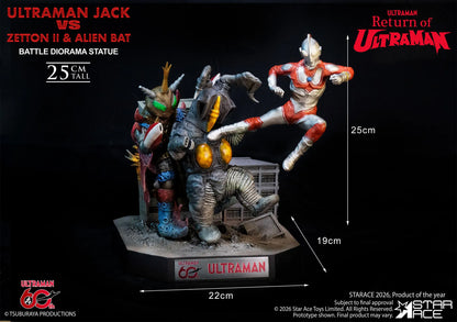 STAR ACE - Ultraman Jack Vs Zetton Ii & Alien Bat Battle Scene Diorama Resin Statue