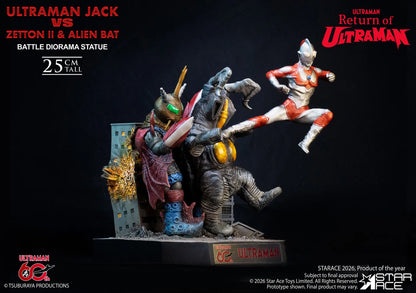 STAR ACE - Ultraman Jack Vs Zetton Ii & Alien Bat Battle Scene Diorama Resin Statue
