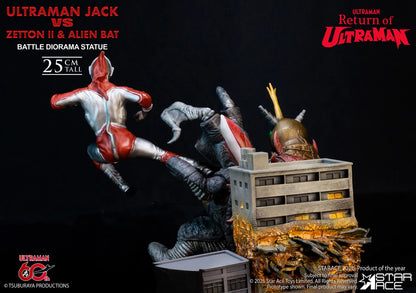 STAR ACE - Ultraman Jack Vs Zetton Ii & Alien Bat Battle Scene Diorama Resin Statue