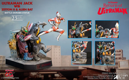 STAR ACE - Ultraman Jack Vs Zetton Ii & Alien Bat Battle Scene Diorama Resin Statue